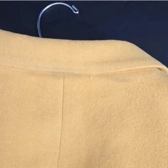 Burberry Wool & Cashmere Mustard Yellow Double-Breasted Blazer. Size 12. - Picture 11 of 14